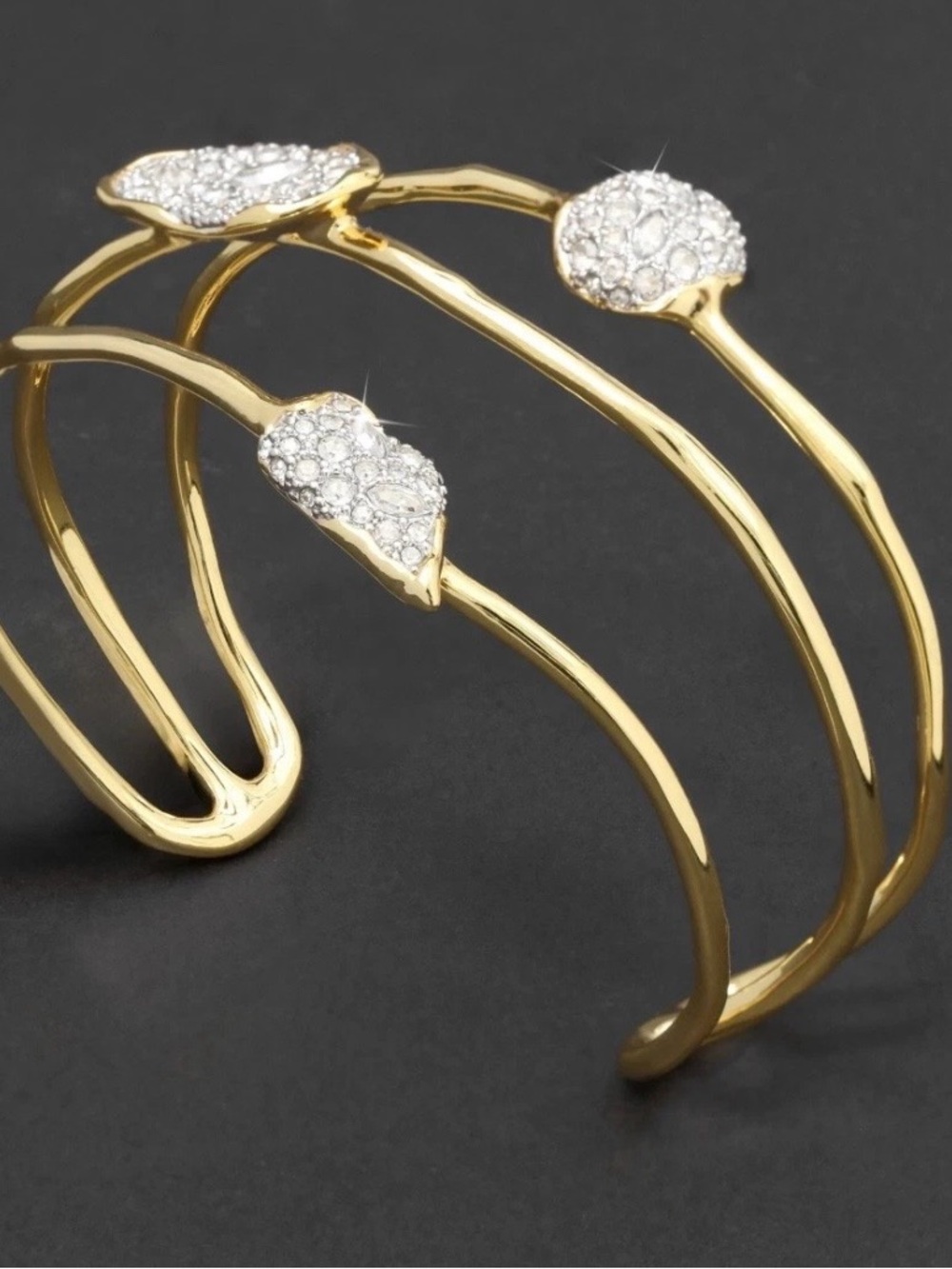 ALEXIS BITTAR Solanales Crystal Orbiting Cuff Bracelet Gold NWT